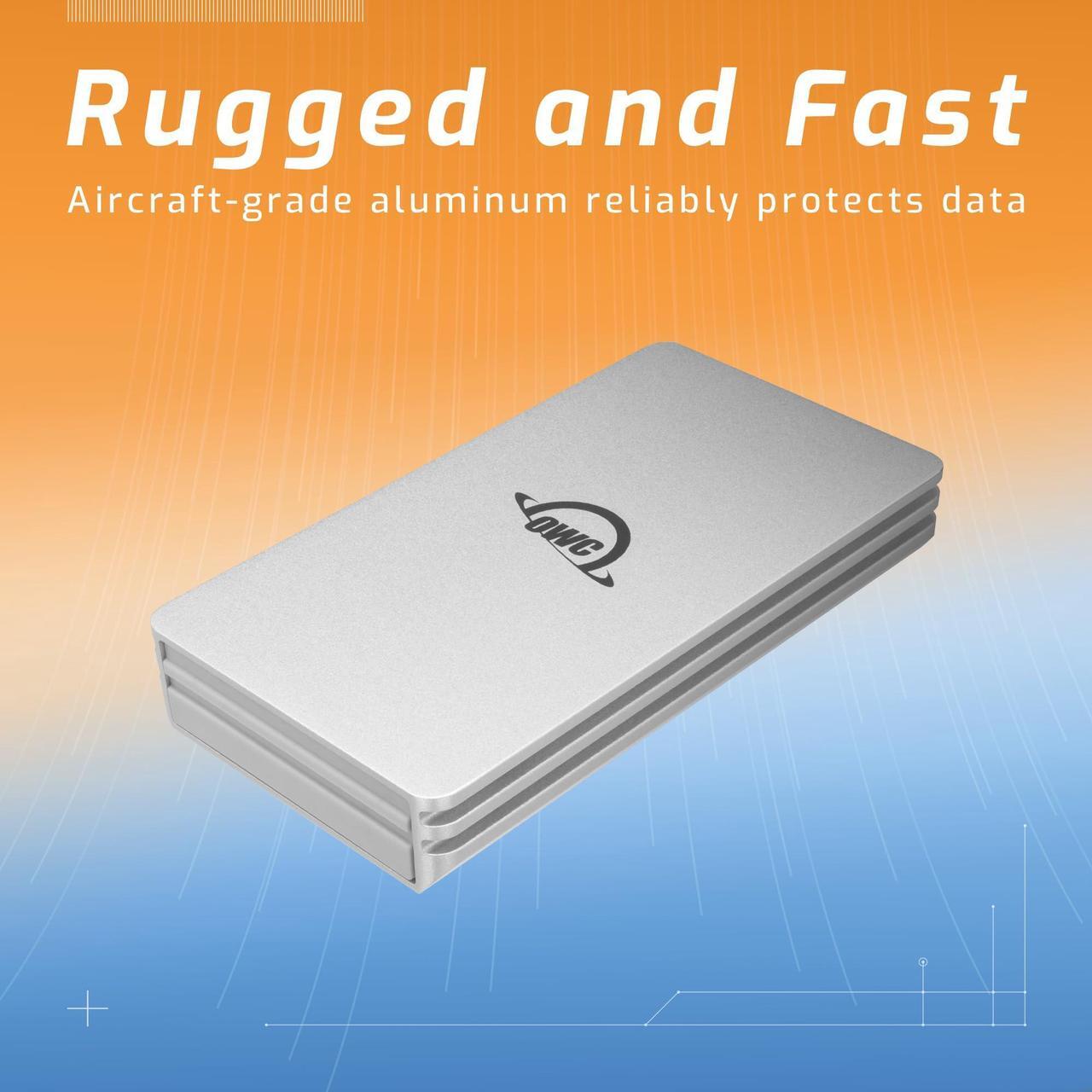 Alt view image 2 of 7 - OWC 2TB Envoy Single Ultra Portable Aluminum Bus Powered 10G/s USB-C Thunderbolt Compatible External NVMe SSD Drive