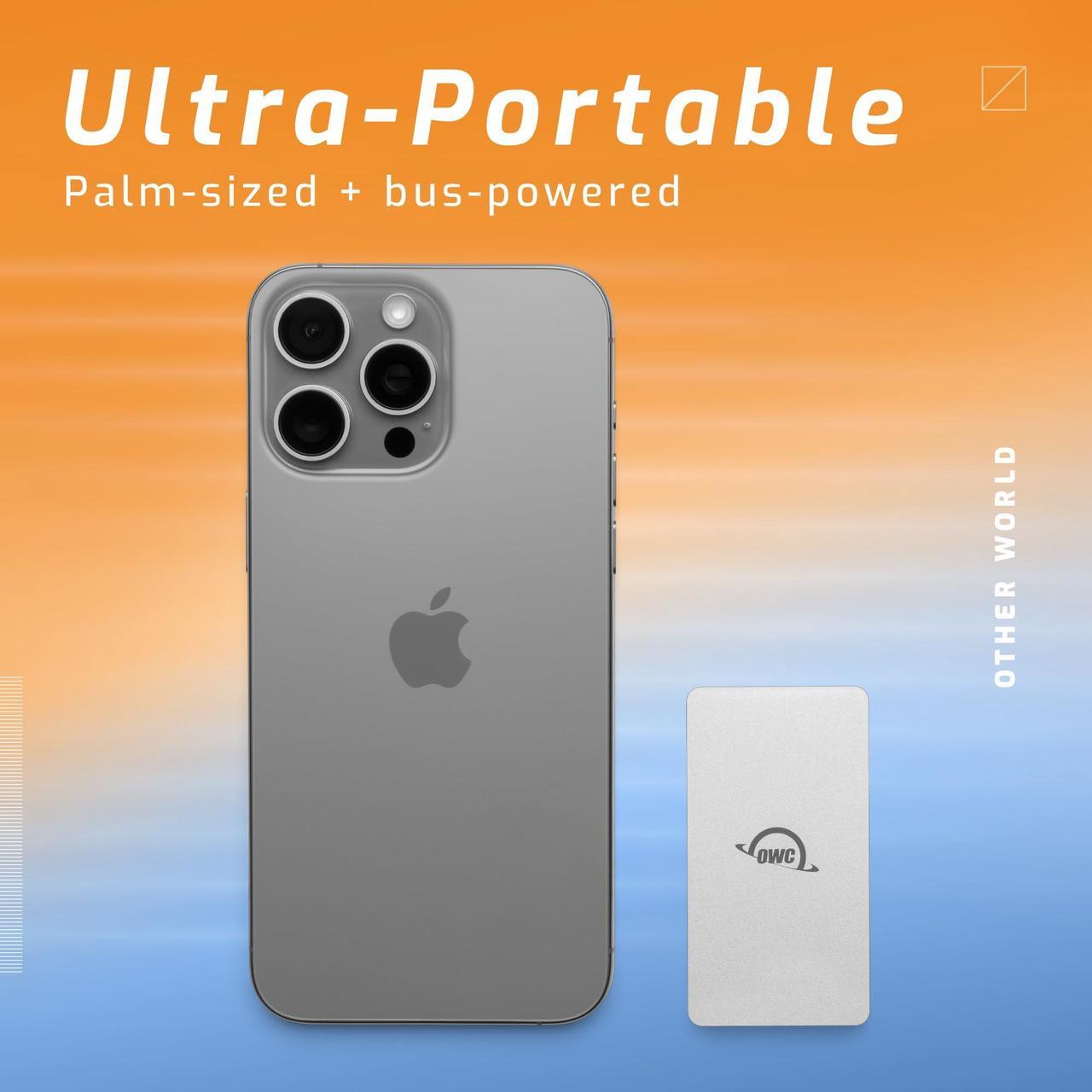 Alt view image 3 of 7 - OWC 2TB Envoy Single Ultra Portable Aluminum Bus Powered 10G/s USB-C Thunderbolt Compatible External NVMe SSD Drive