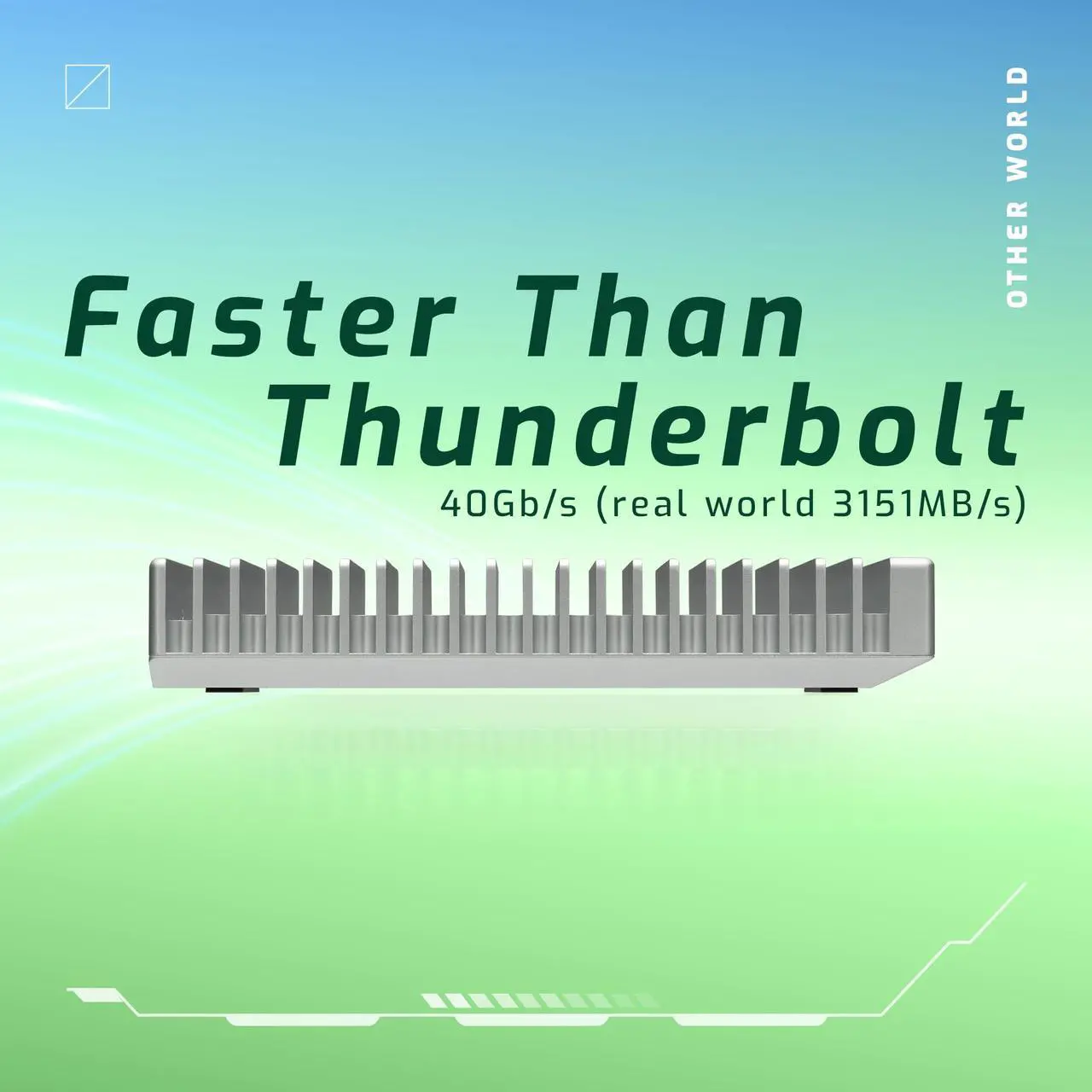 Alt view image 2 of 7 - OWC 1TB Express 1M2 Portable NVMe Thunderbolt (USB-C) SSD USB4 Ultra Fast External SSD Drive with Aluminum Heat Sink Enclosure