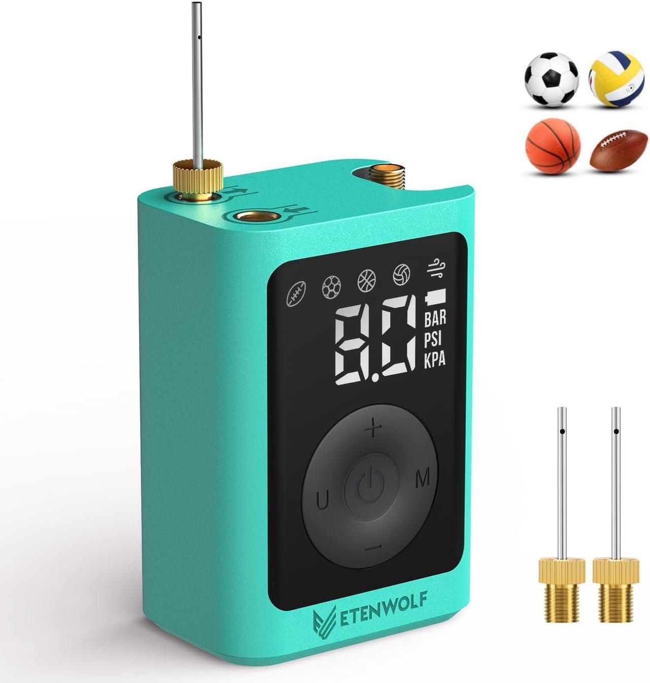 Main image of ETENWOLF Electric Ball Pump Inflation & Deflation 2-17 PSI, Basketball Pump with Precise Pressure Gauge, Rechargeable Air Pump for Balls, Soccer Ball Air Pump