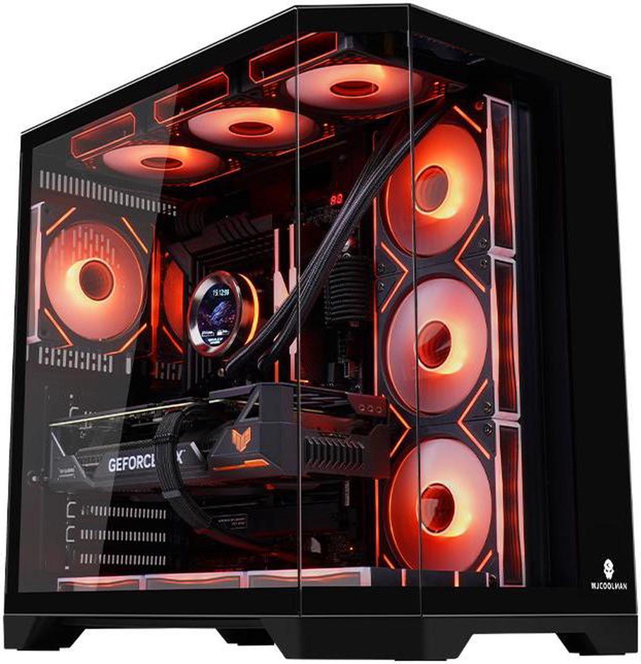 Alt view image 4 of 6 - WJCOOLMAN Dreamer Plus Black Panoramic Version 2Side Transparent Glass Gaming Computer Case Support 7 Fan Positions 360 AIO Support ATX / M-ATX/MINI-ITX Gming Case High-Airflow Design