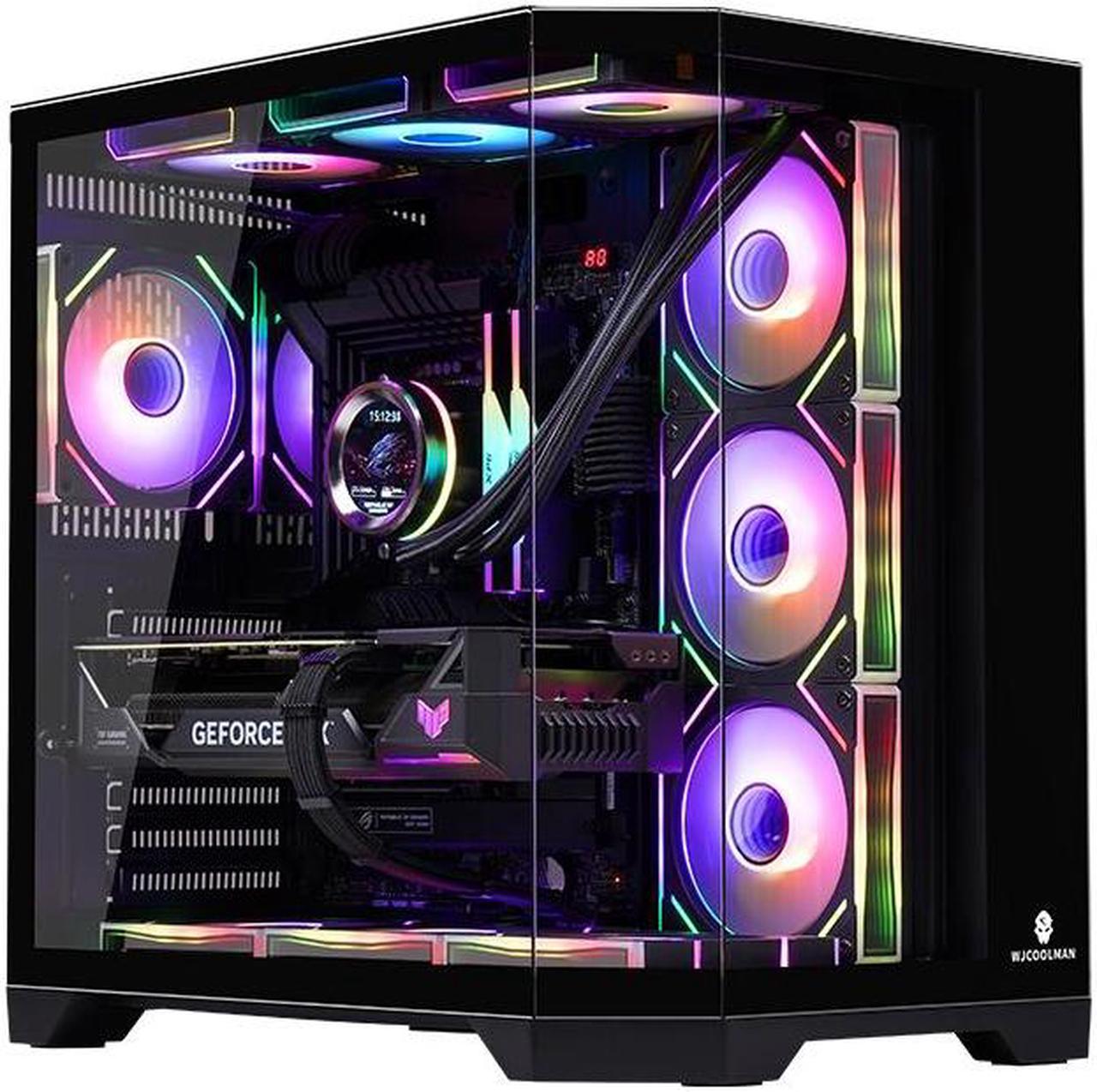 Alt view image 2 of 6 - WJCOOLMAN Dreamer Plus Black Panoramic Version 2Side Transparent Glass Gaming Computer Case Support 7 Fan Positions 360 AIO Support ATX / M-ATX/MINI-ITX Gming Case High-Airflow Design
