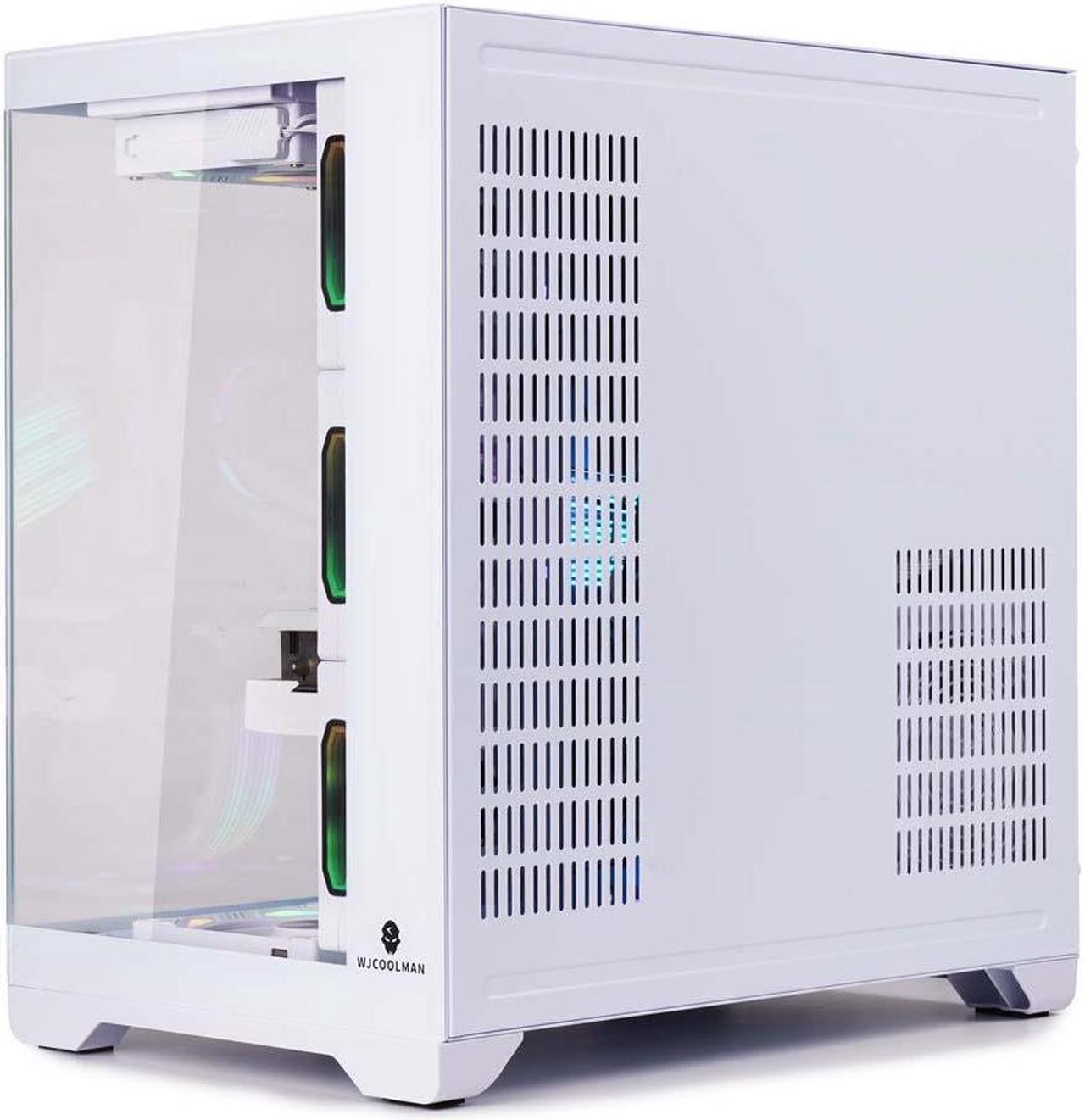 Alt view image 2 of 7 - WJCOOLMAN Lonely Warrior PRO White Panoramic Version 2Side Transparent Glass Gaming Computer Case Support 10 Fan Positions 360 AIO Support ATX/M-ATX Gming Case High-Airflow Design