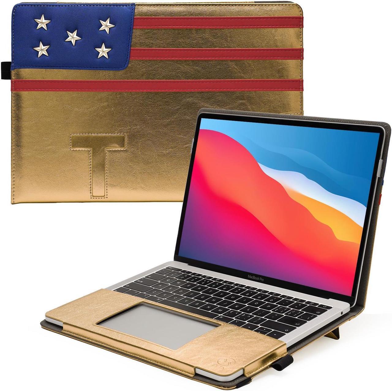 Main image of TYTX Compatible with MacBook Pro Case 13 Inch, PU Leather MacBook Case fits for Model M2, 2016-2024 A2338 M1 A2251 A2289 A2159 A1989 A1708 A1706, 13" Laptop Case with Vents and Stand Function (Golden)