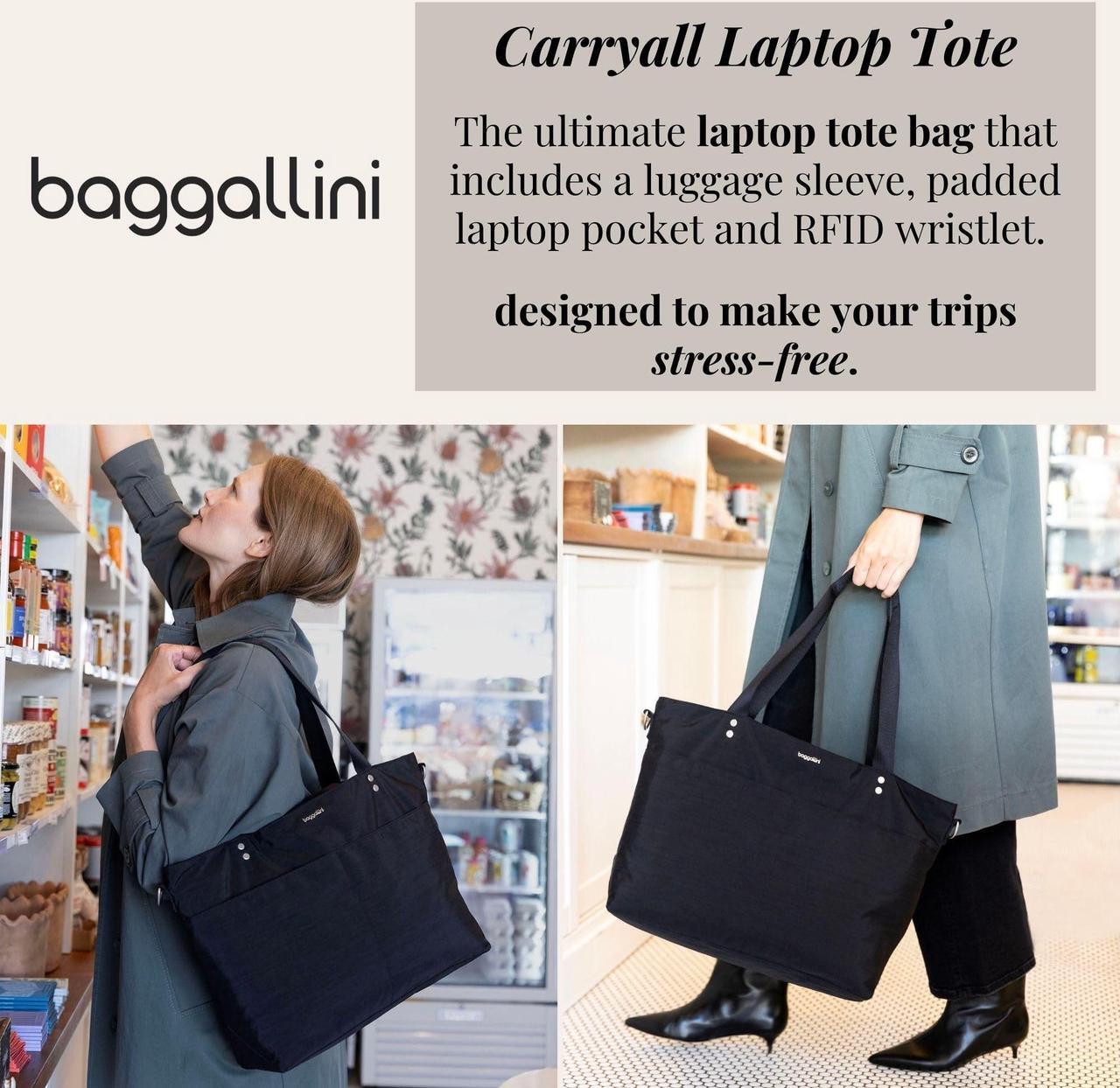 Alt view image 2 of 5 - Baggallini Carryall Laptop Tote - Medium 12x19 Inch Travel Crossbody Shoulder Bag