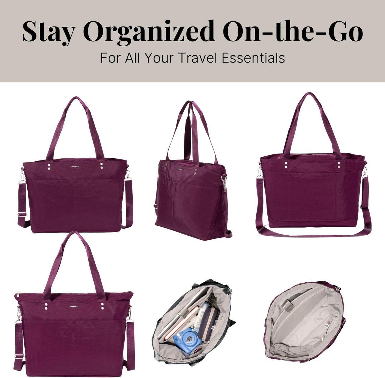 Alt view image 5 of 5 - Baggallini Carryall Laptop Tote - Medium 12x19 Inch Travel Crossbody Shoulder Bag
