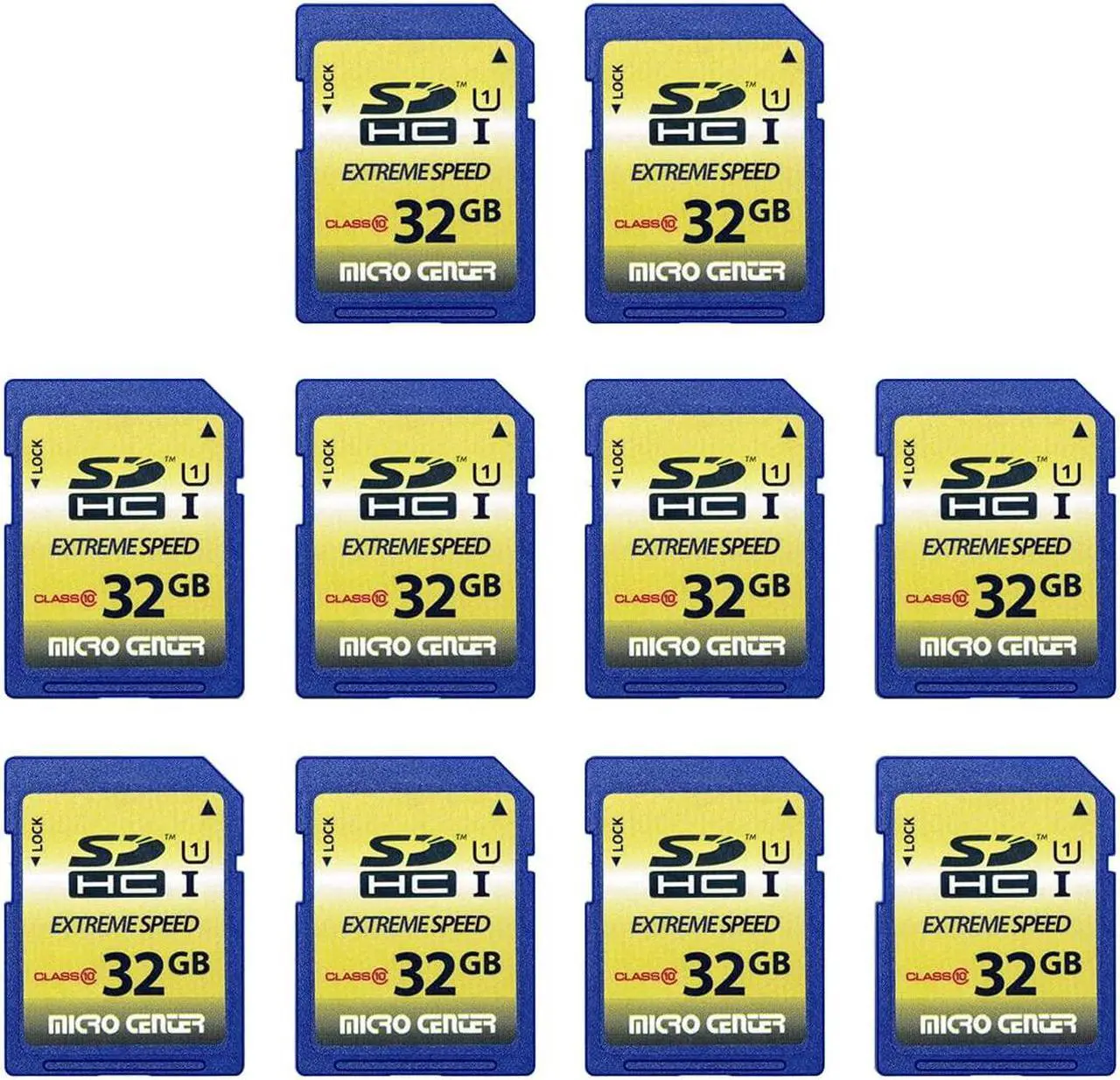 Main image of INLAND 32GB Class 10 SDHC Flash Memory Card Standard Full Size SD Card USH-I U1 Trail Camera by Micro Center (10 Pack)