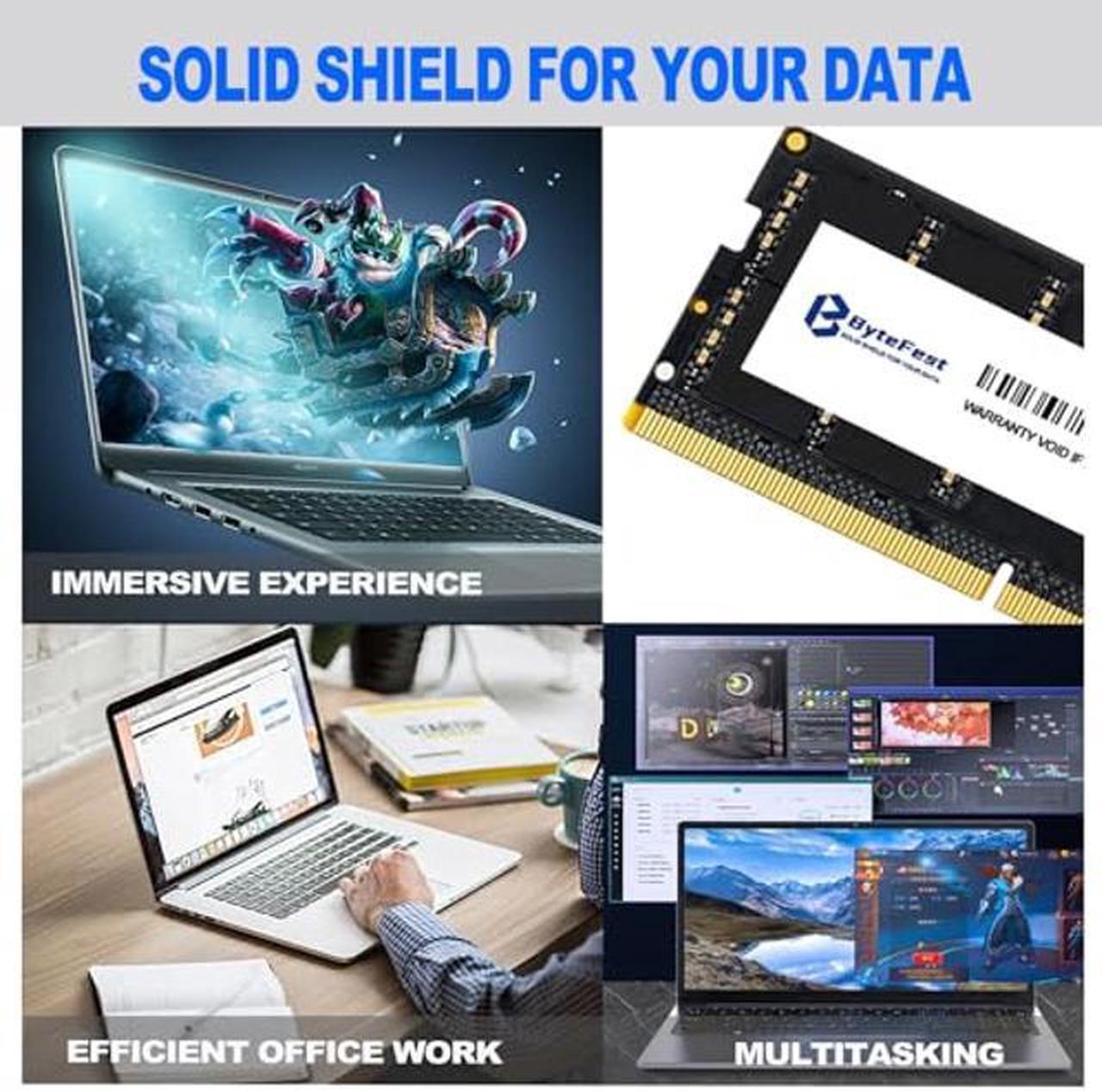 Alt view image 3 of 5 - ByteFest DDR5 RAM 64GB (2x32GB) 5600MHz PC5-44800 CL46 1.1V SODIMM 262-Pin Laptop/Notebook RAM Memory Modules
