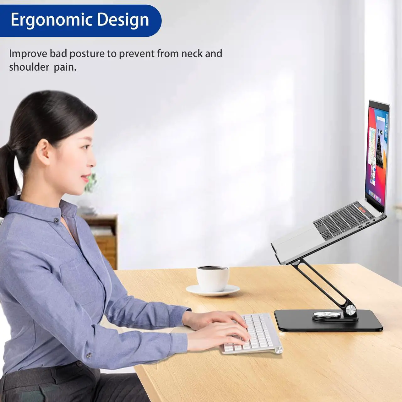 Alt view image 4 of 5 - BESIGN LSX7 Laptop Stand and BS01 Book Stand