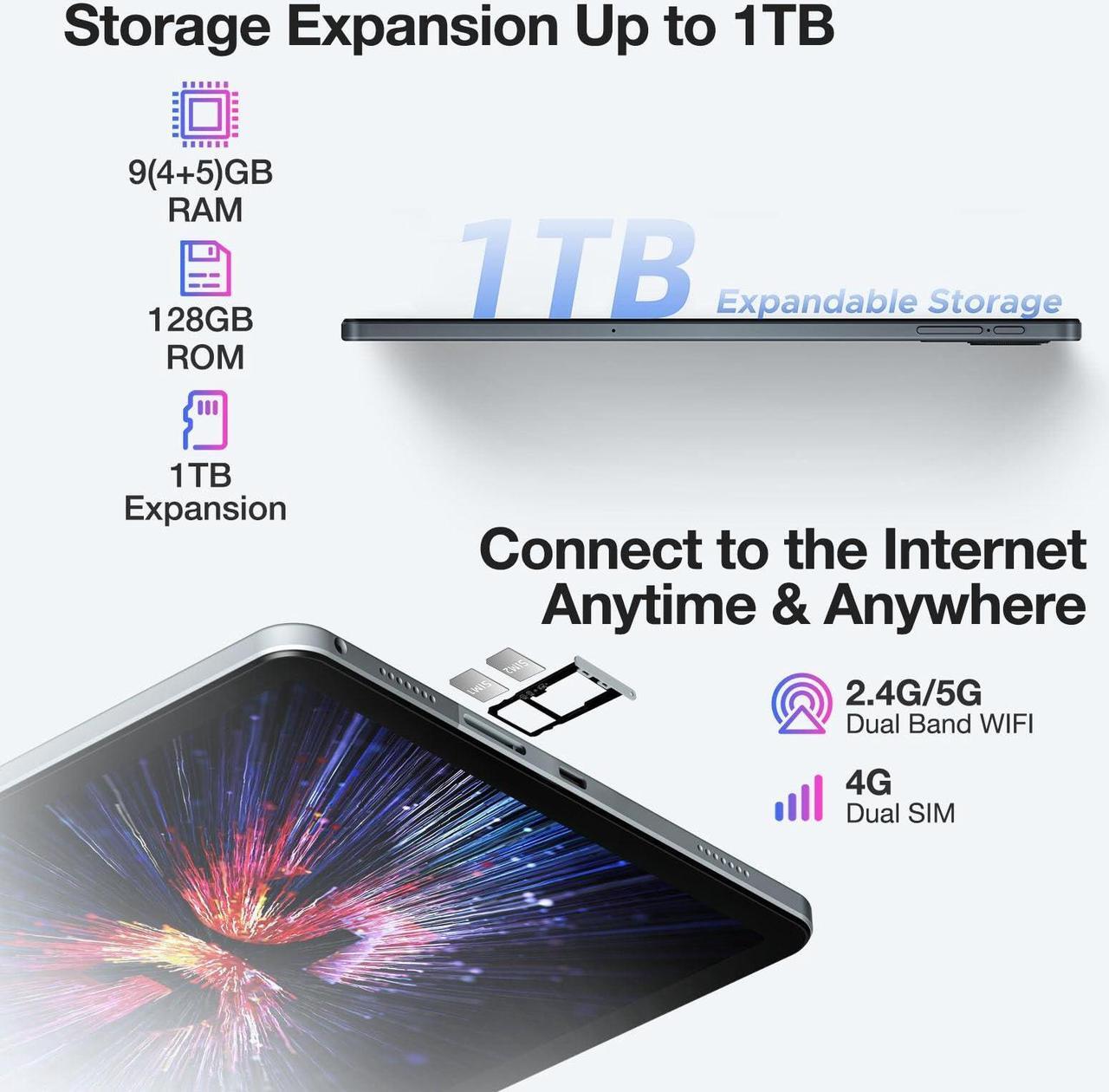 Alt view image 4 of 5 - DOOGEE T30SE Tablet with Keyboard, 11 Inch Android 14, 9GB RAM + 128GB, 2.4K Octa-Core Tablets, 8580mAh 13MP+ 5MP, Tablet with Keyboard+ Mouse+Pen