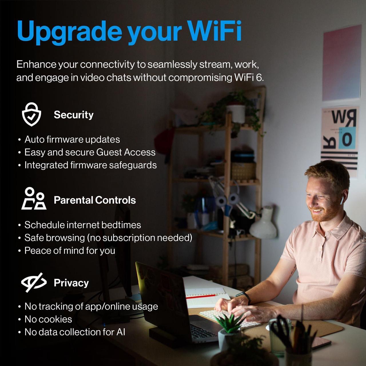 Alt view image 3 of 5 - Linksys Multi-gig Micro Mesh WiFi 6 Router | Connect 100+ Devices | 2,000 Sq Ft Coverage | 3.0 Gbps Speeds | No App Required | 2024 Release