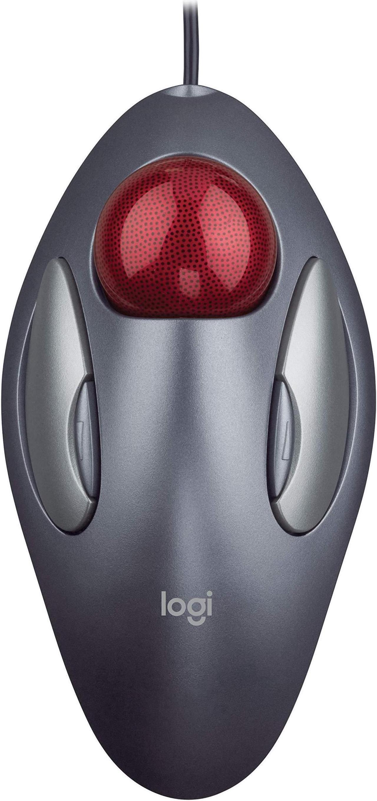 Main image of Logitech Trackman Marble Trackball - Wired USB Ergonomic Mouse for Computers, with 4 Programmable Buttons, Dark Gray