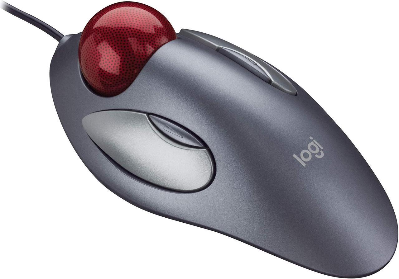 Alt view image 2 of 5 - Logitech Trackman Marble Trackball - Wired USB Ergonomic Mouse for Computers, with 4 Programmable Buttons, Dark Gray