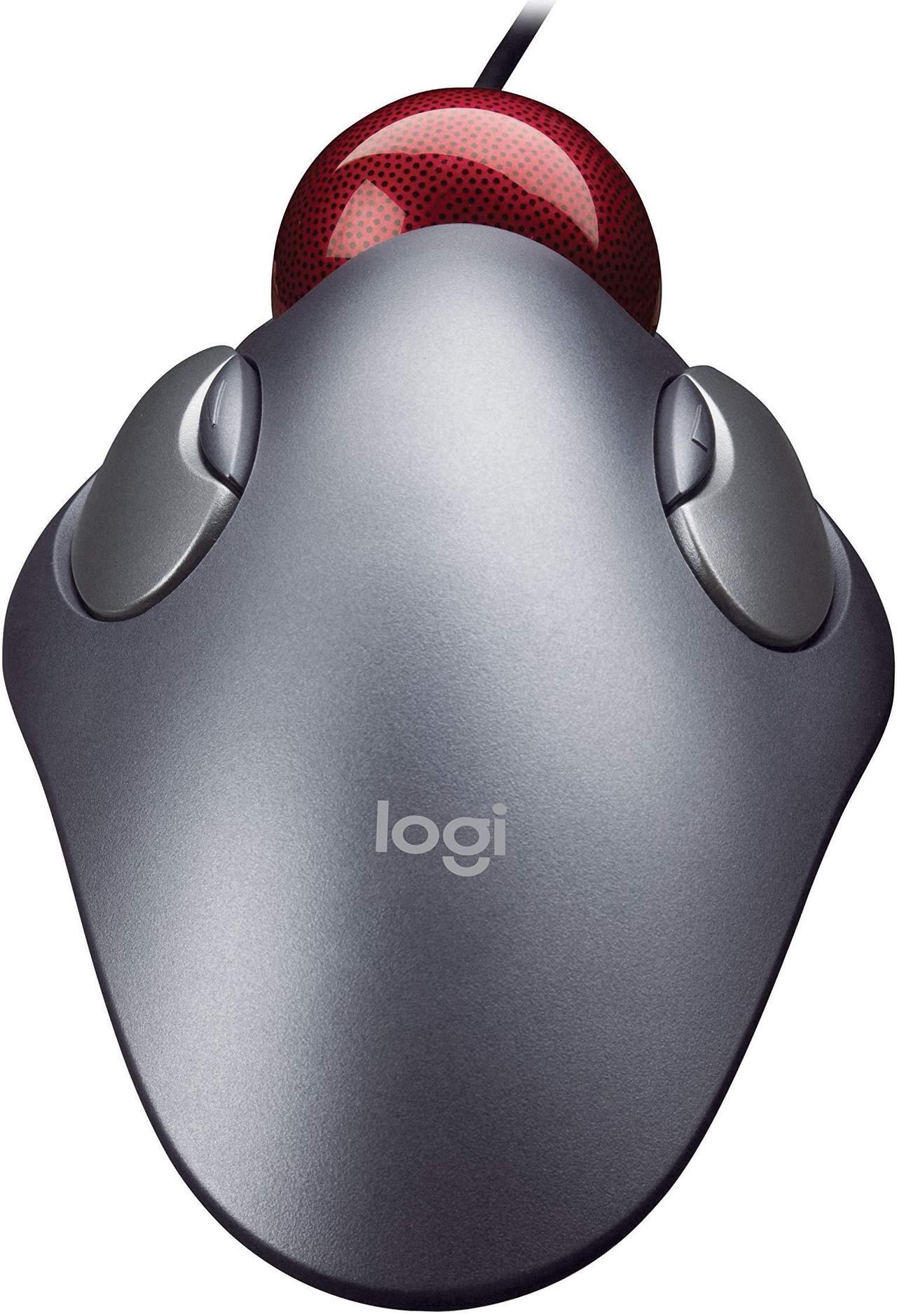 Alt view image 3 of 5 - Logitech Trackman Marble Trackball - Wired USB Ergonomic Mouse for Computers, with 4 Programmable Buttons, Dark Gray