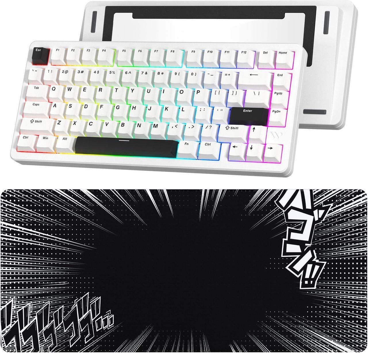Main image of Womier SK75 75% Keyboard with Full Aluminum Wireless Mechanical Gaming Keyboard+Mouse Pad Gaming Large Desk Pad