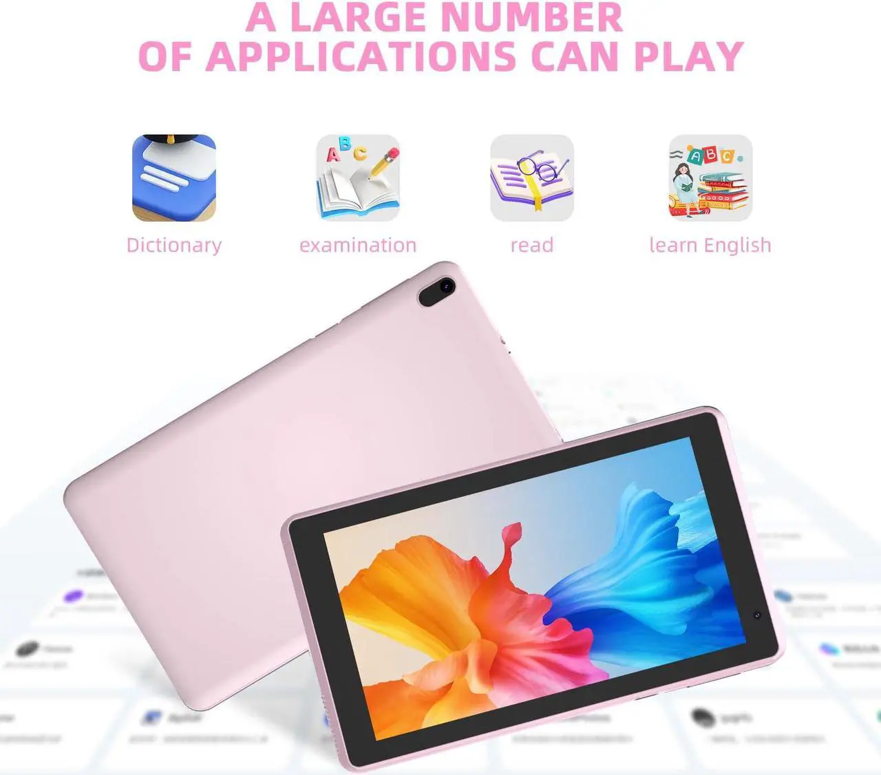 Alt view image 4 of 5 - 2025 Android 14 Tablet, 7 inch Tablet, 4GB RAM+32GB ROM/ 1TB Expandable Tablet PC,1.6Ghz Quad-core Processor Computer Tablet, 1024*600 IPS Touch Screen, 5MP Dual Camera, WiFi, Game, Bluetooth Tablet