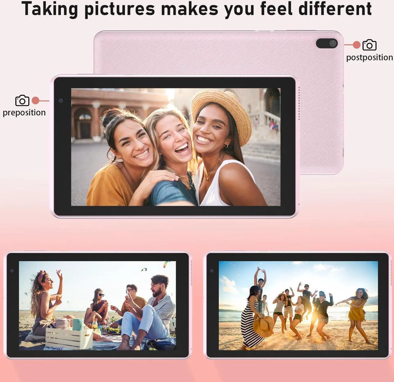 Alt view image 5 of 5 - 2025 Android 14 Tablet, 7 inch Tablet, 4GB RAM+32GB ROM/ 1TB Expandable Tablet PC,1.6Ghz Quad-core Processor Computer Tablet, 1024*600 IPS Touch Screen, 5MP Dual Camera, WiFi, Game, Bluetooth Tablet