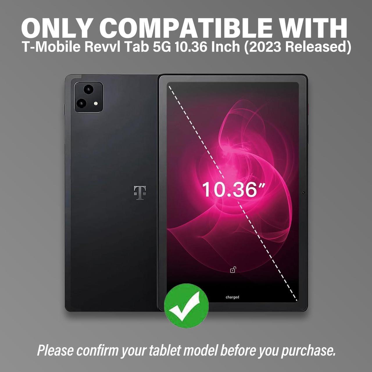 Alt view image 2 of 5 - Backlit Touchpad Keyboard Case for T-Mobile Revvl Tab 5G Tablet 10.36 Inch, DKAHOEE 3-Zone Backlit Wireless Trackpad Keyboard with Protective Slim Stand Case for 10.36" T-Mobile Revvl Tab 2023 Release