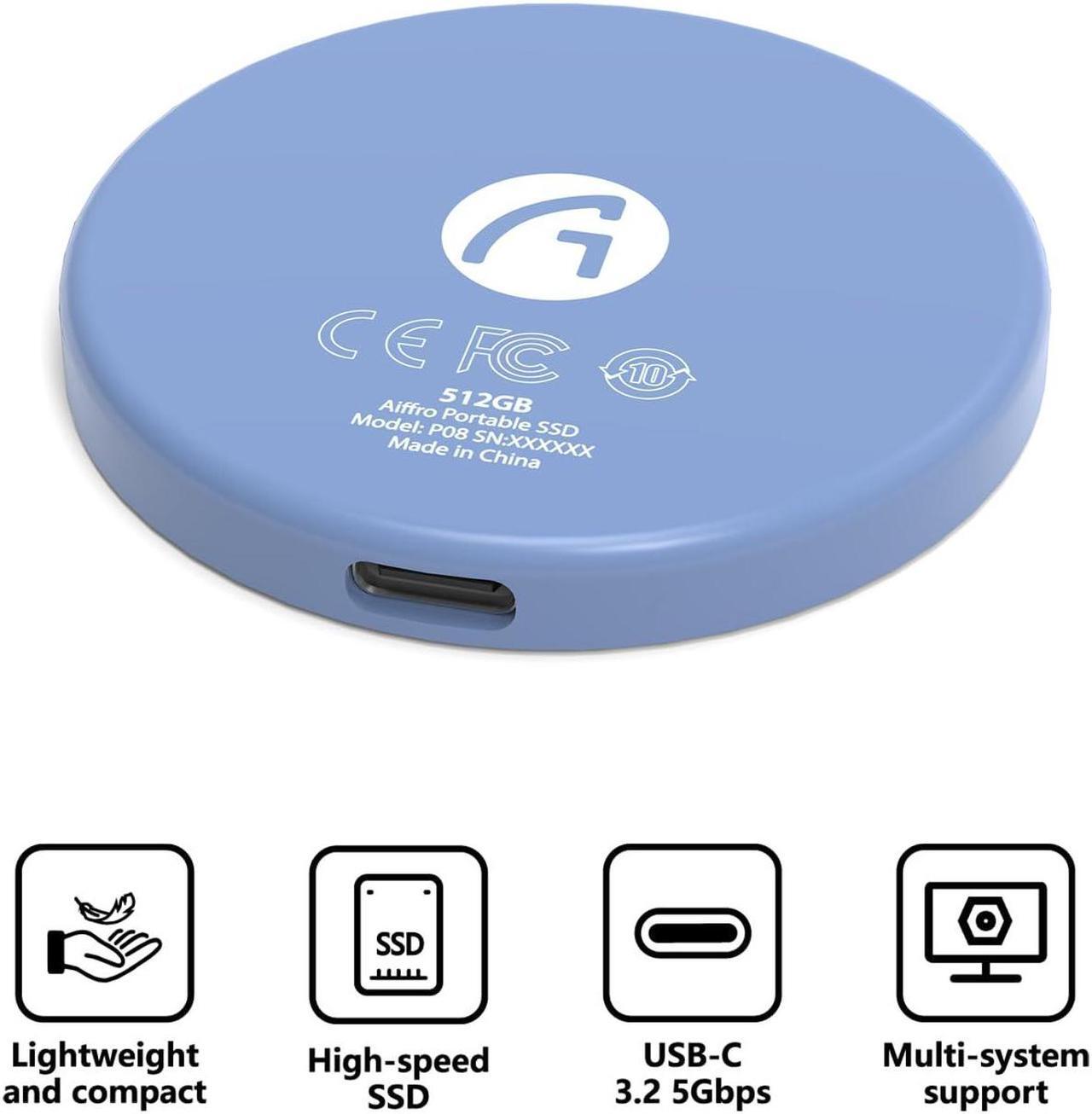Alt view image 4 of 5 - Aiffro P08 Magnetic PSSD,for iPhone MagSafe Portable SSD, Upto 550MB/s-Type-C
