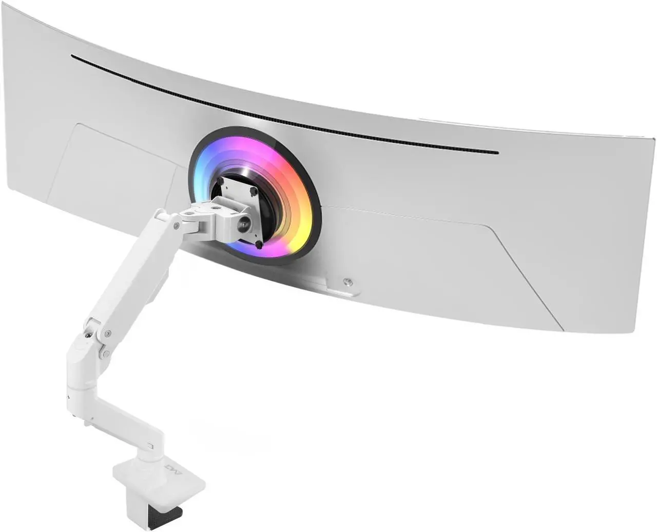Main image of AVLT Single 34"-57" Monitor Arm Desk Mount fits One 44 lbs Heavy Duty Monitor Full Motion Height Swivel Tilt Rotation Adjustable Monitor White Arm VESA 200x200 200x100 100x100 75x75