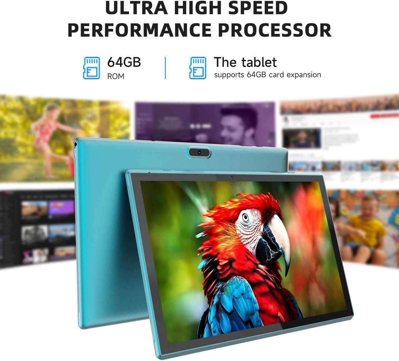 Alt view image 2 of 5 - 10 inch Tablet with Keyboard 2 in 1 Tablet Android 14 Tablets Include Case Mouse Stylus 6000mAh battery 8GB+64GB/1024GB Expandable 10.1" Tableta, Dual Camera tab, WiFi Bluetooth Tablet PC (Navy)