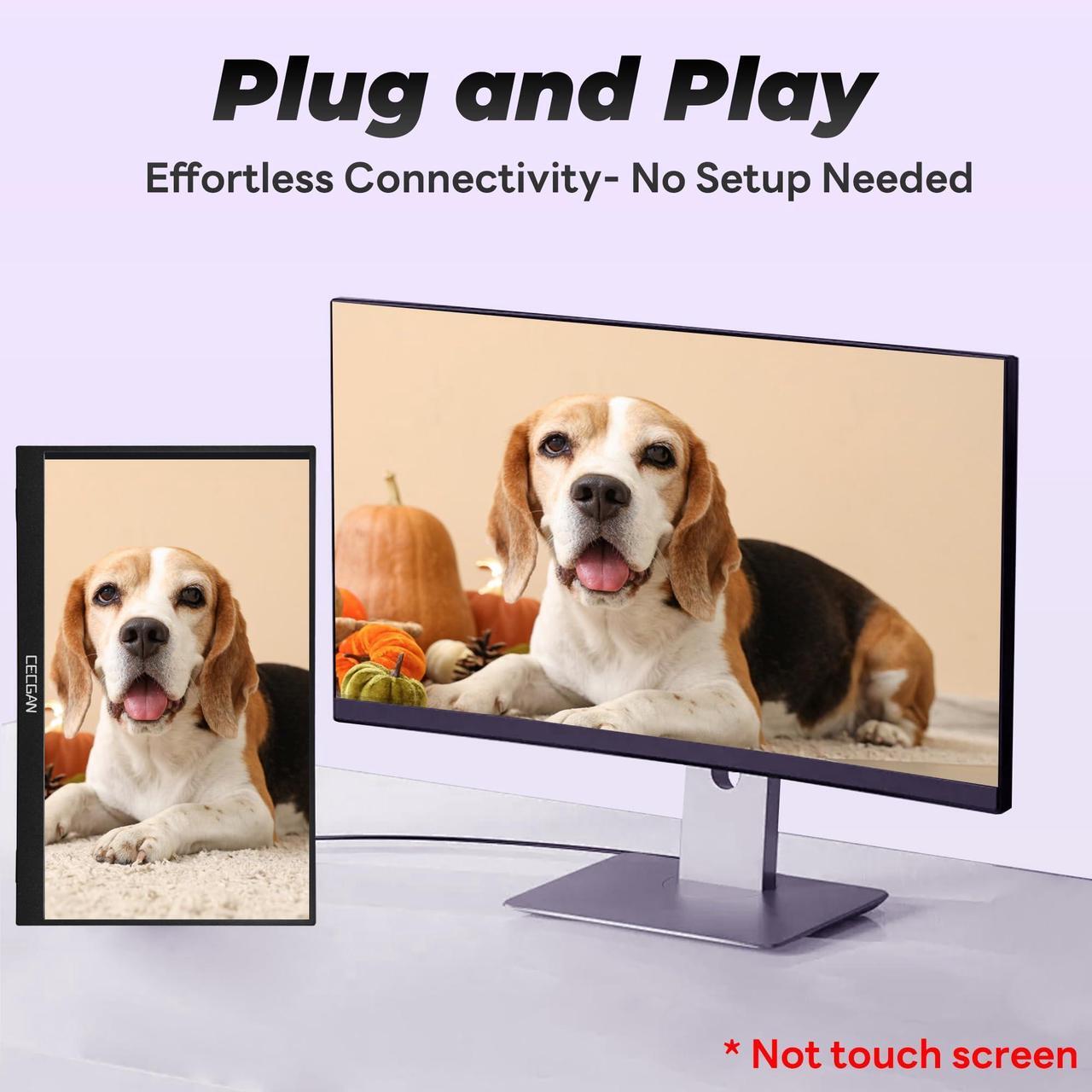 Alt view image 2 of 5 - 15.6 inch Portable Monitor, 1080P FHD, Adjustable Angle Bracket, Protective Sleeve Bag, Dual USB-C & HDMI Second Monitor for Laptop, PC, Phone, Mac, Switch, HDR IPS Gaming Display, VESA Compatible.