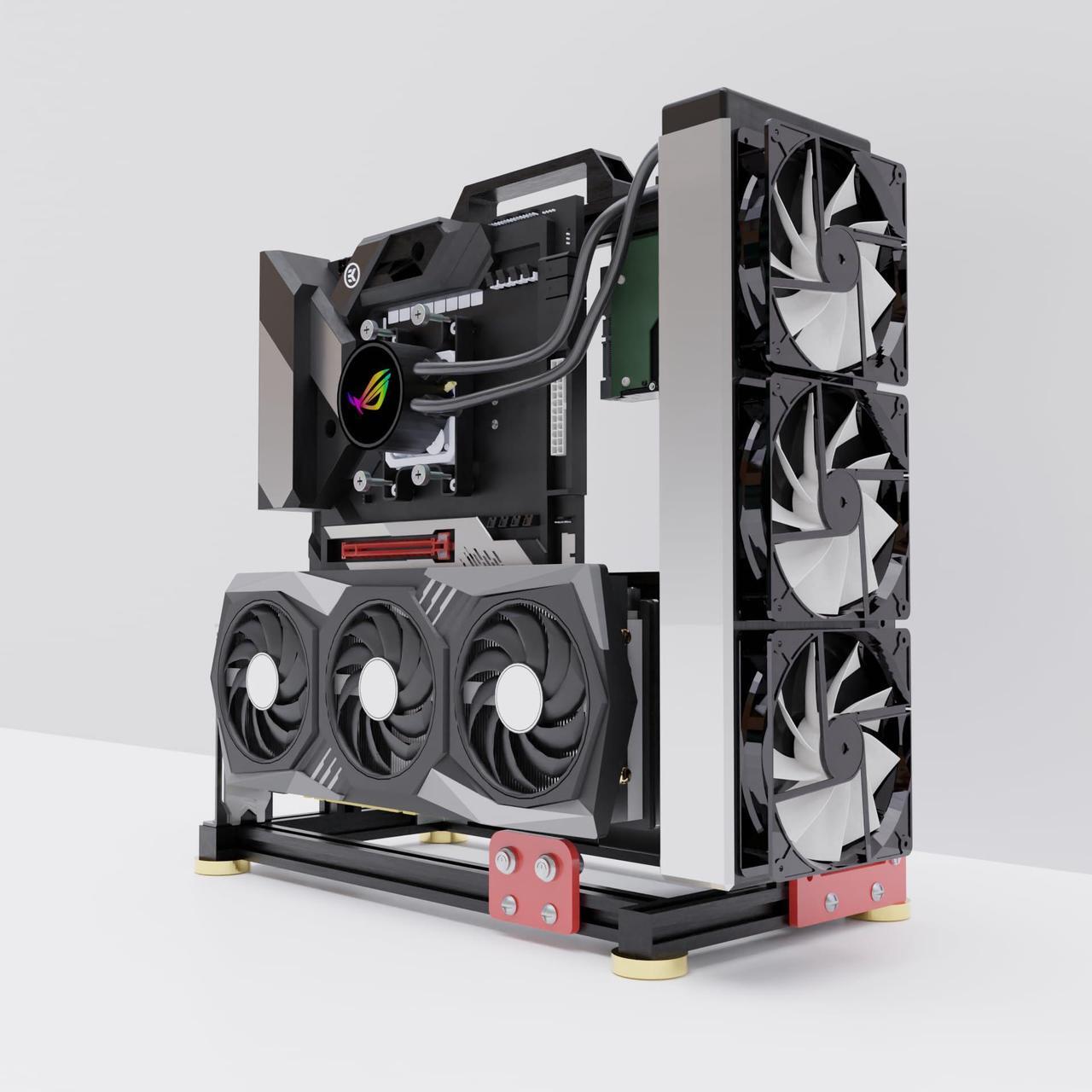 Main image of DIY Aluminium Pc Open Case Computer Chassis Test Bench Support Water Cooling Support Server Chassis Support Itx Matx ATX Eatx (4.E-ATX)