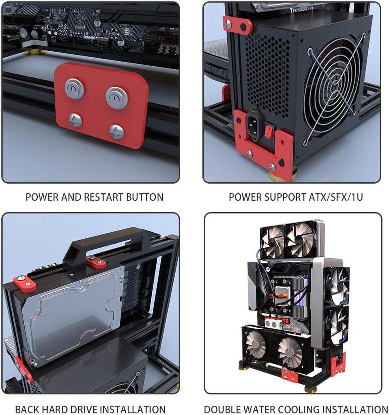 Alt view image 5 of 5 - DIY Aluminium Pc Open Case Computer Chassis Test Bench Support Water Cooling Support Server Chassis Support Itx Matx ATX Eatx (4.E-ATX)