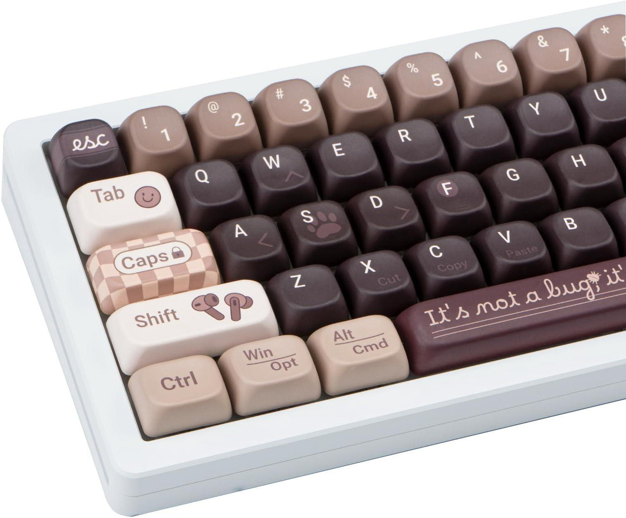COOMICKEY PBT keycaps, MOA Profile keycaps 75 Percent, Cute Coffee Cats ...