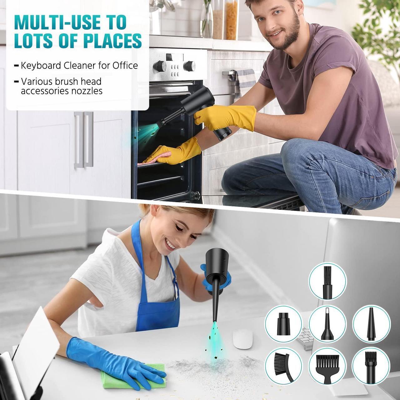 Alt view image 2 of 5 - Compressed-Air-Duster-Keyboard-Cleaner 120000RPM Replace Jet Dry Canned ino air can Mini Blower Compressed air Blower for car Detailing Compressed air can pc dusters Jet Fan air Cleaning Kit