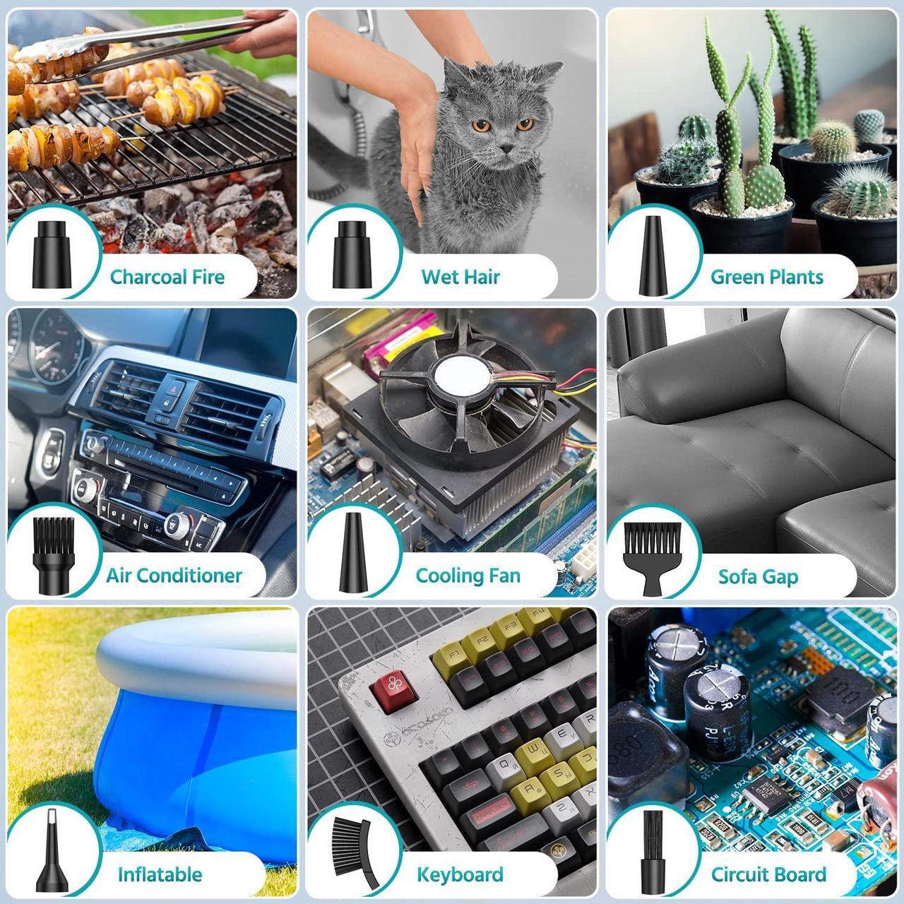 Alt view image 3 of 5 - Compressed-Air-Duster-Keyboard-Cleaner 120000RPM Replace Jet Dry Canned ino air can Mini Blower Compressed air Blower for car Detailing Compressed air can pc dusters Jet Fan air Cleaning Kit