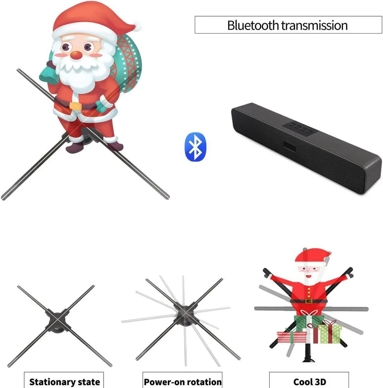 Alt view image 2 of 5 - 3D Hologram Fan,27.5" Christmas Tree Holographic Fan Advertising Display with Remote,Hologram Projector with 700 Video Library,70CM Hologram Fan HD LED for Business Store Signs,Halloween