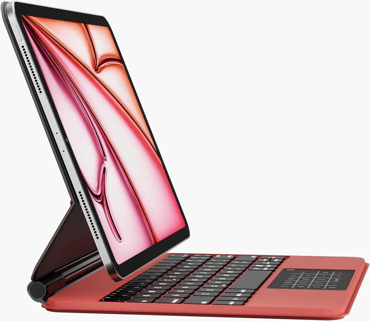 Alt view image 2 of 5 - edaiser Wireless Magic Keyboard Case for Apple iPad Air 11-inch M2 2024, iPad Pro 11-inch (4th/3rd/2nd/1st), iPad Air 5th 4th Generation; Smart Multi-Touch Trackpad, RGB Backlit, Red