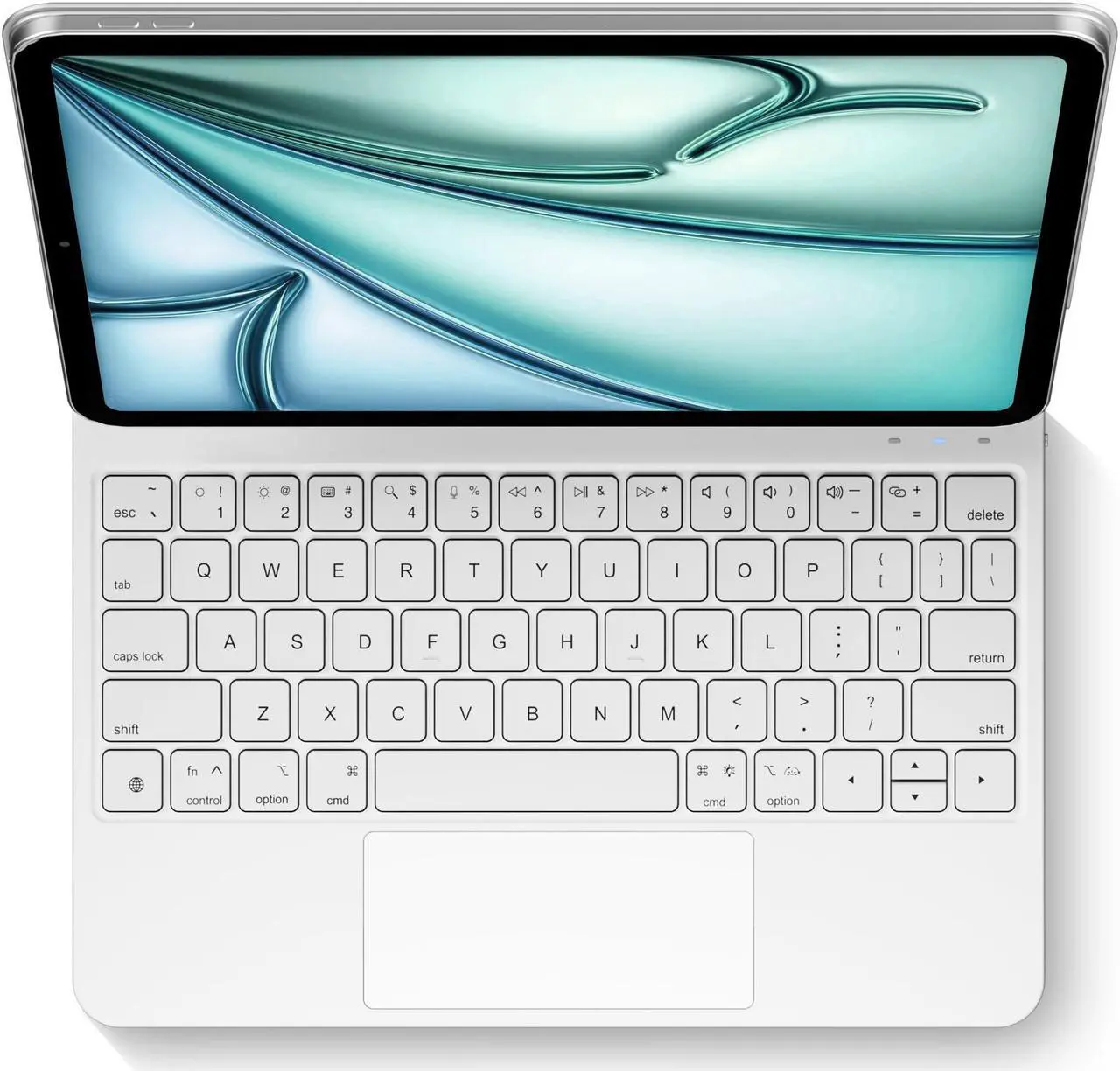Main image of edaiser Wireless Magic Keyboard Case for Apple iPad Pro 11-inch (M4) 2024: Smart Multi-Touch Trackpad, RGB Backlit, Off White