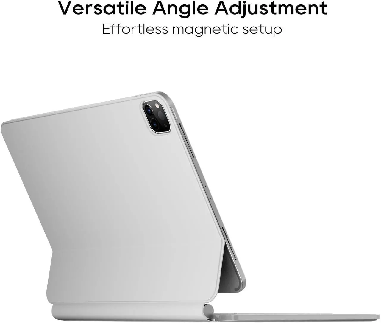 Alt view image 3 of 5 - edaiser Wireless Magic Keyboard Case for Apple iPad Pro 11-inch (M4) 2024: Smart Multi-Touch Trackpad, RGB Backlit, Off White