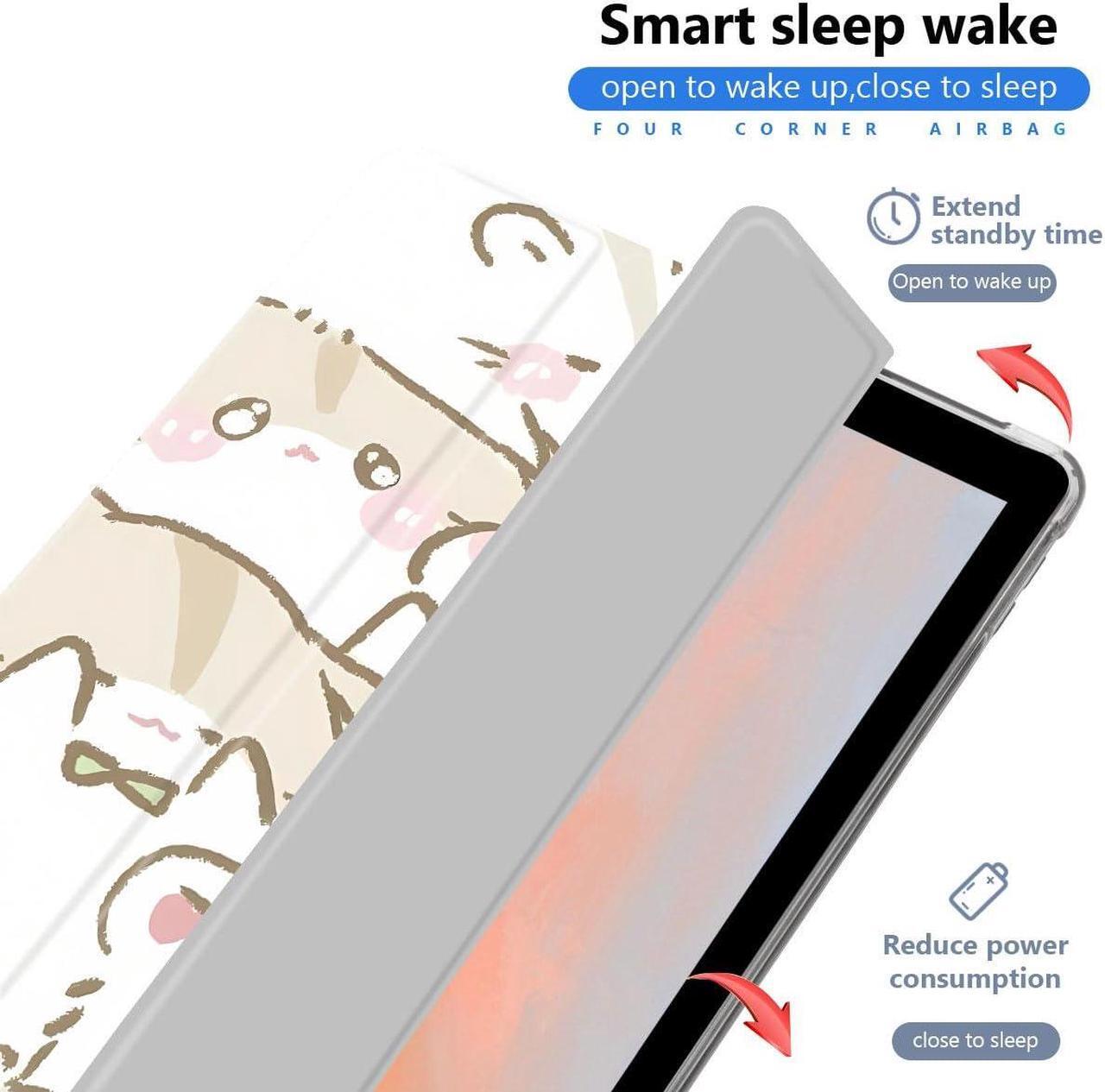 Alt view image 2 of 5 - JOYLAND Cute Cartoon Hamster Pad Case for iPad Pro 2017/iPad Air 3 10.5 Inch with Pencil Holder, Trendy Smart Stand Foldable Leather Protective Cover, Auto Wake/Sleep