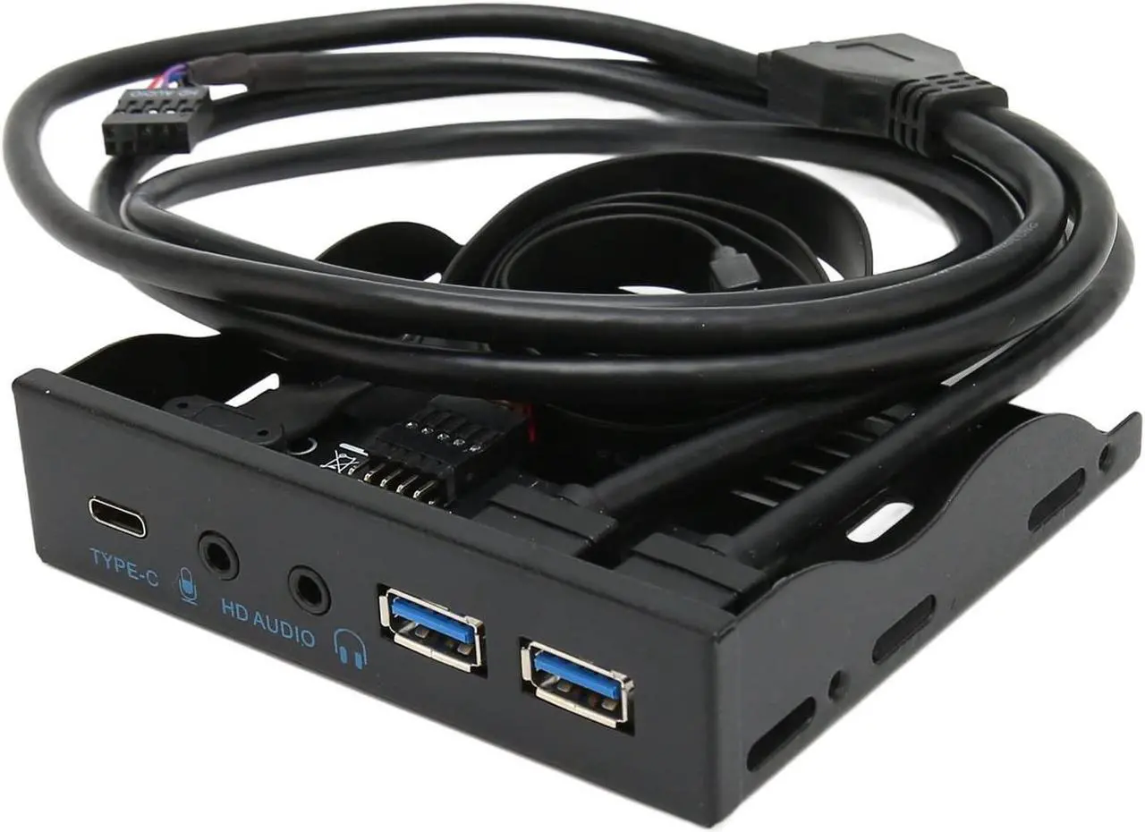 Main image of 3.5 Inch Front Panel USB C Hub, 10Gbps USB3.2, with 20Pin 2 Port USB 3.0 Hub and 3.5mm Audio Interface, for Win7, 8, 10, 11