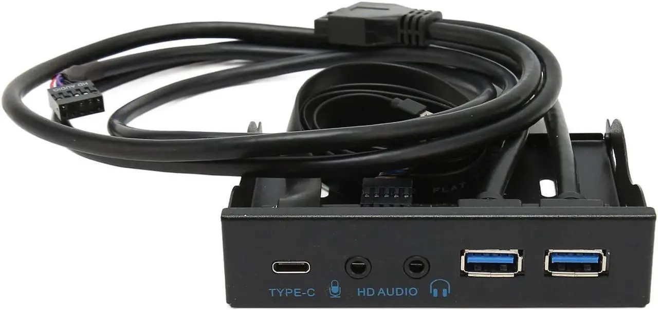 Alt view image 3 of 5 - 3.5 Inch Front Panel USB C Hub, 10Gbps USB3.2, with 20Pin 2 Port USB 3.0 Hub and 3.5mm Audio Interface, for Win7, 8, 10, 11
