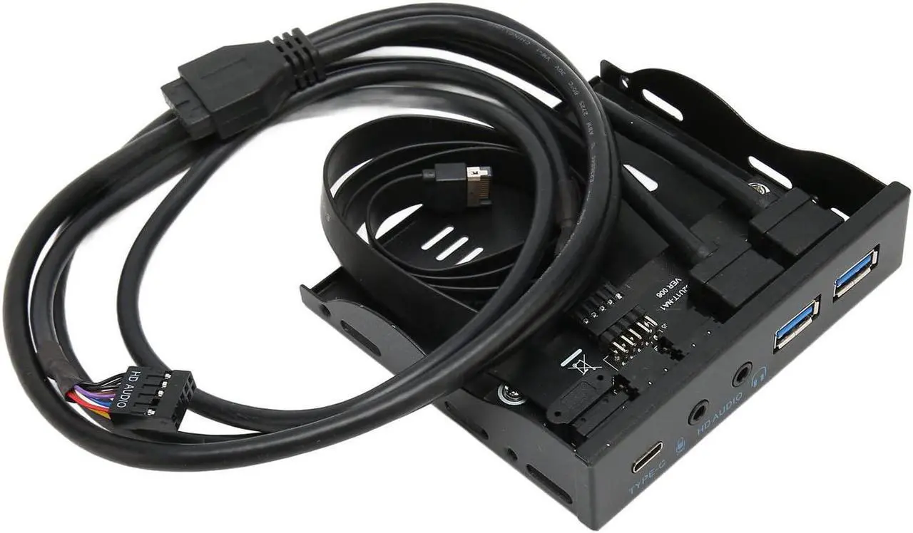 Alt view image 5 of 5 - 3.5 Inch Front Panel USB C Hub, 10Gbps USB3.2, with 20Pin 2 Port USB 3.0 Hub and 3.5mm Audio Interface, for Win7, 8, 10, 11