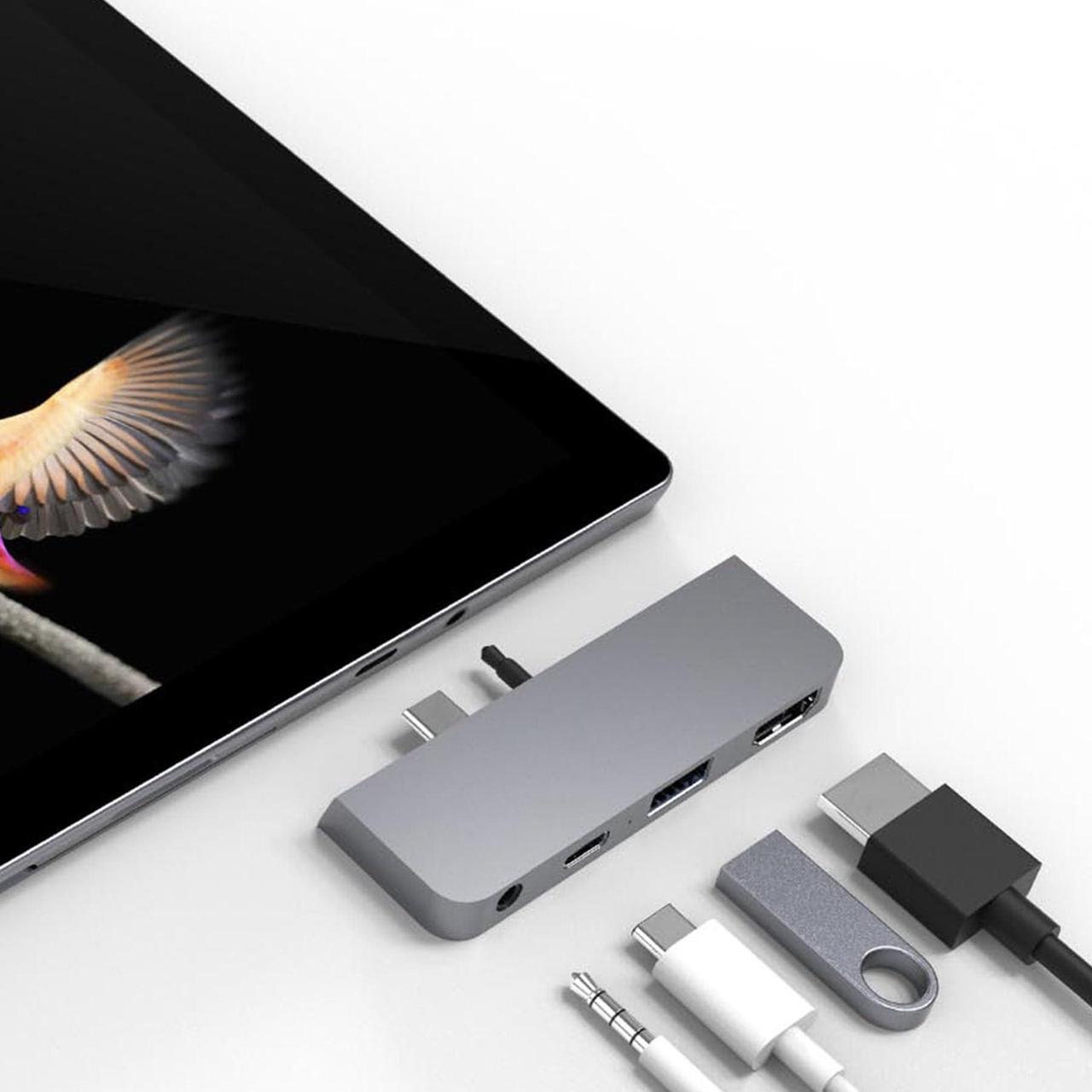 Alt view image 2 of 5 - HyperDrive 4-in-1 USB C Hub for Microsoft Surface Go Gen 1-4K30Hz HDMI Docking Station, USB-A, PD 60W USB C Docking Station, 3.5mm Audio Jack, Form-Fitting
