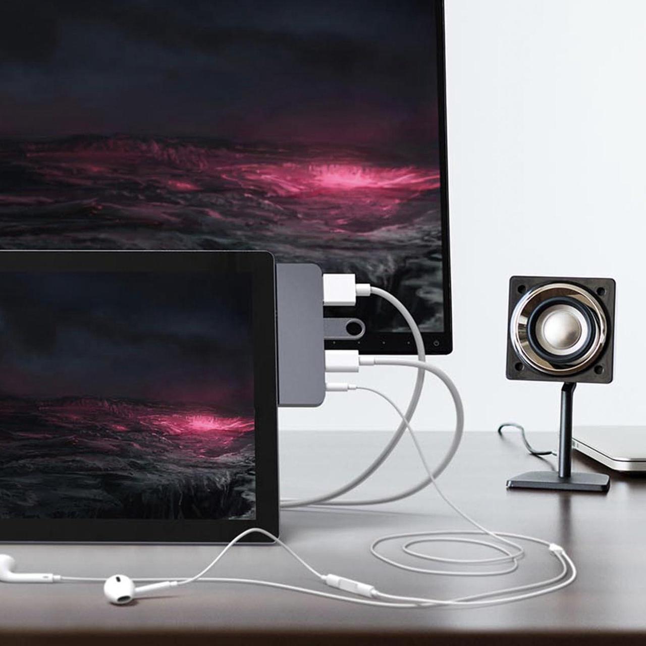 Alt view image 3 of 5 - HyperDrive 4-in-1 USB C Hub for Microsoft Surface Go Gen 1-4K30Hz HDMI Docking Station, USB-A, PD 60W USB C Docking Station, 3.5mm Audio Jack, Form-Fitting