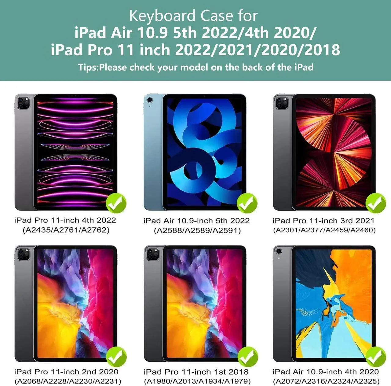 Alt view image 2 of 2 - Keyboard Case for iPad Pro 11 inch, Case with Keyboard for iPad Air 5th 4th Generation - Touch Trackpad -10 Color Backlight -360deg Protective with Pencil Holder for iPad Pro 11 inch 3rd /2nd/1st Gen