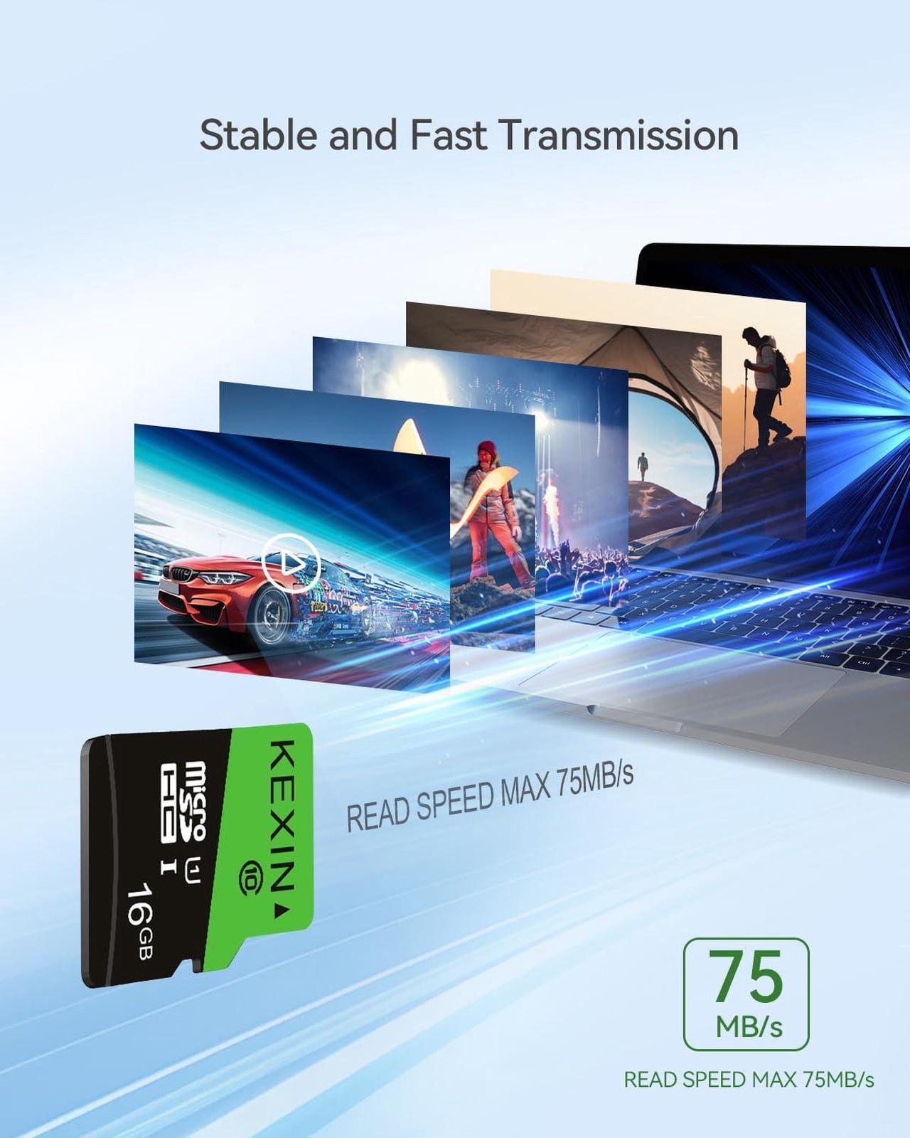 Alt view image 4 of 5 - KEXIN 16GB Micro SD Card 10 Pack with SD Adapter microSDHC Memory Card UHS-I C10 U1 Micro SD Card Full HD High Speed TF Card for Smartphone Tablet Action Camera Dash Cam Drone Game Console