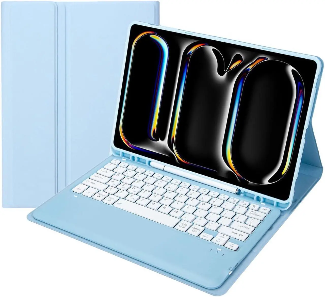 Main image of KcoxdCn New iPad Pro 13 Inch 2024 Keyboard Case for iPad Pro 13 Inch Keyboard Case 2024 Model 7th Generation with Pencil Holder Mutil Angles Stand Cover Detachable Wireless Keyboard (Light Blue)