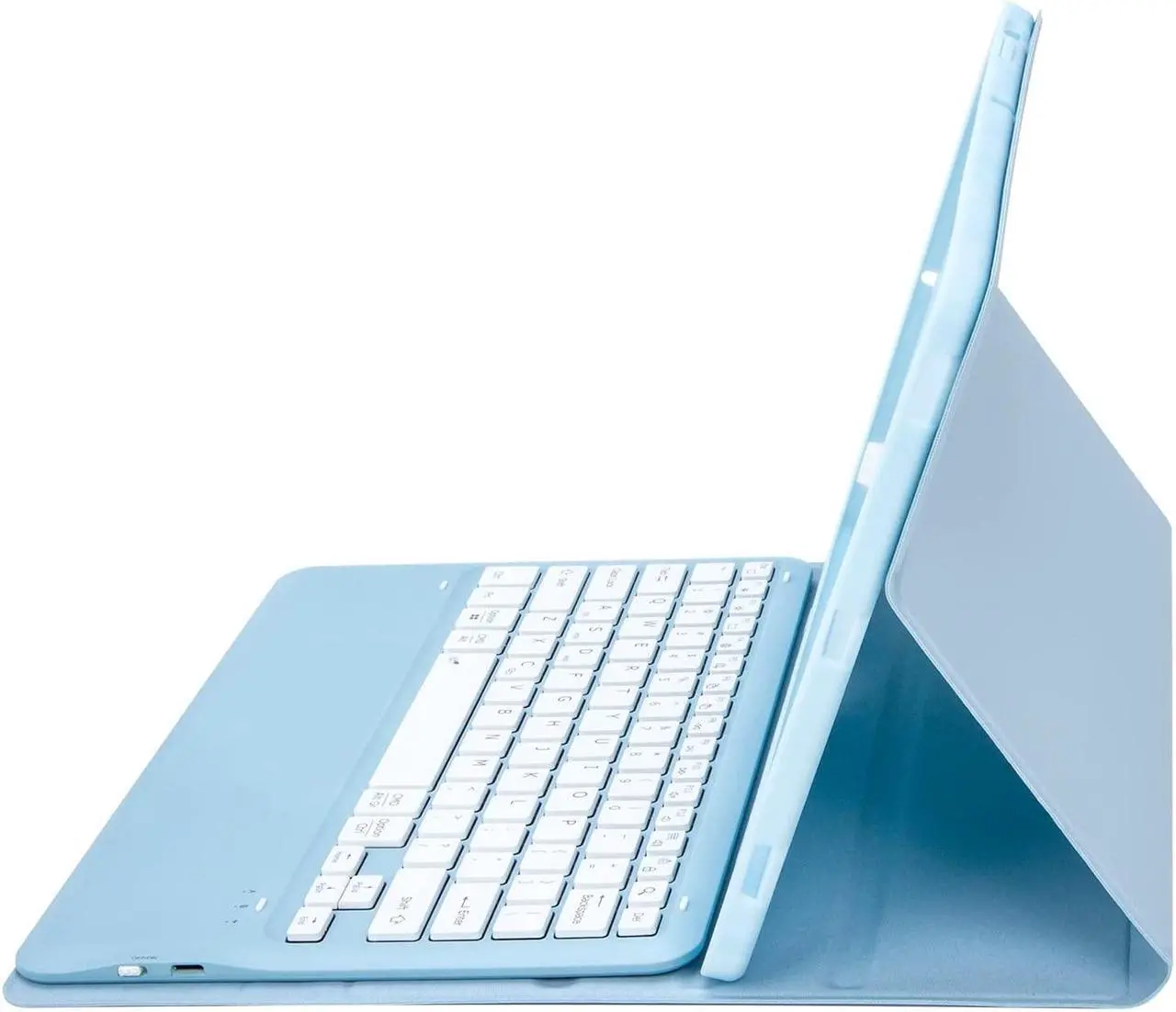 Alt view image 4 of 5 - KcoxdCn New iPad Pro 13 Inch 2024 Keyboard Case for iPad Pro 13 Inch Keyboard Case 2024 Model 7th Generation with Pencil Holder Mutil Angles Stand Cover Detachable Wireless Keyboard (Light Blue)