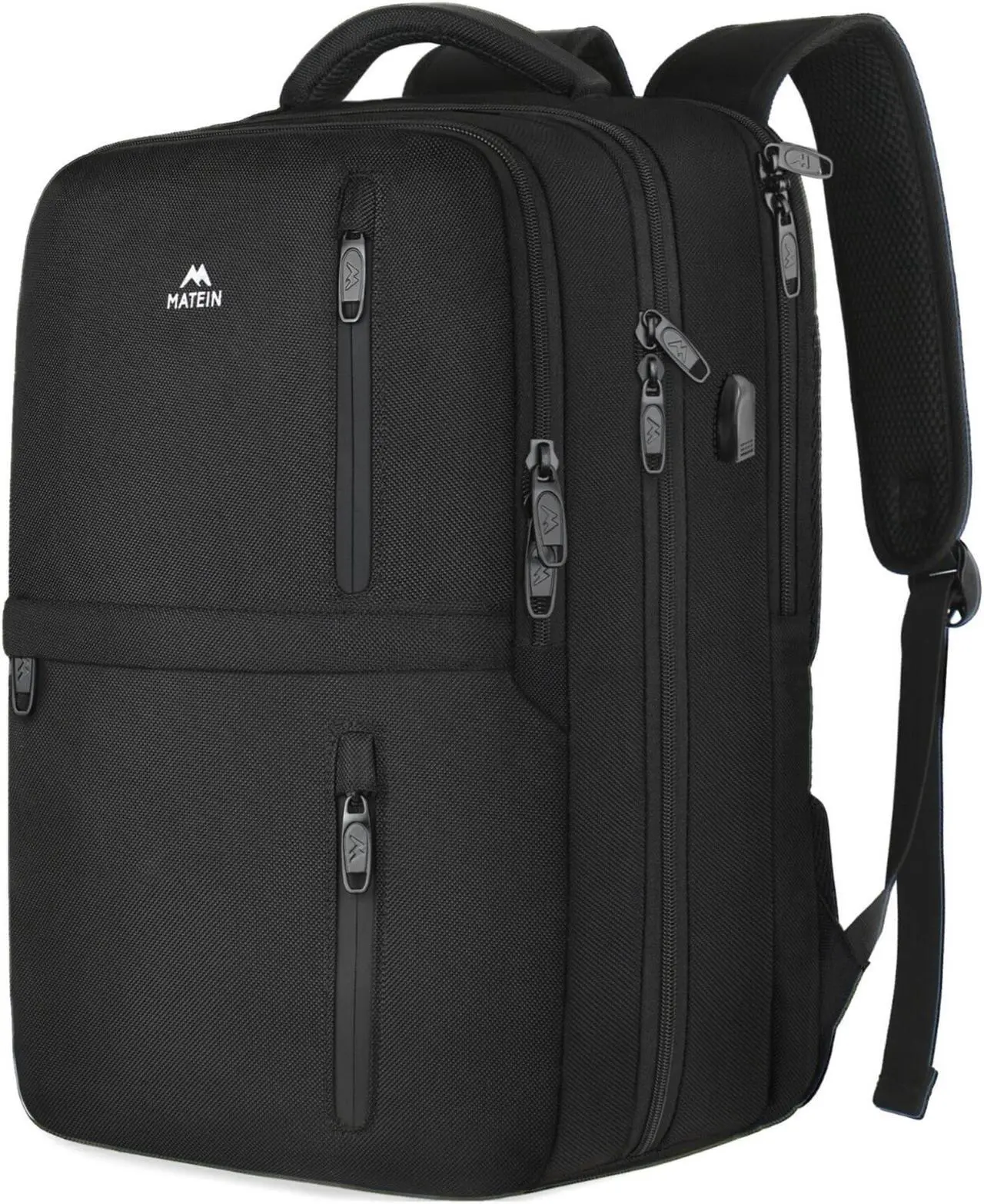 Main image of MATEIN Carry on Backpack, Extra Large 40L Flight Approved Travel Laptop Backpack with USB Port, 17 Inch Water Resistant Luggage Computer Daypack College Overnight Weekender Bag for Men & Women, Black