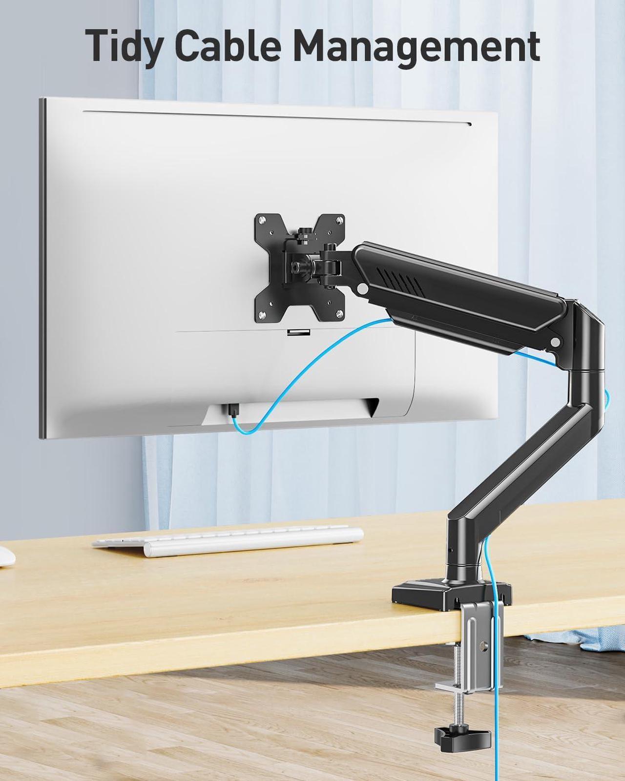 Alt view image 5 of 5 - Single Monitor Arm Desk Mount Fits 13 to 32 inch Computer Monitor, Holds 4.4 to 19.8lbs VESA Monitor Mount, Adjustable Monitor Stand with Clamp/Grommet Mounting Base, 75/100mm Bracket Mount, Freelift