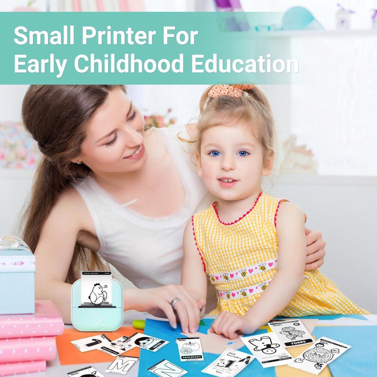 Alt view image 5 of 5 - Print Pod Mini Printer, Inkless Sticker Printer, T02 Portable Thermal Printer with 1 Paper Roll, Small Printer, Bluetooth Note Printer for Kid, Journal, Note, Early Education