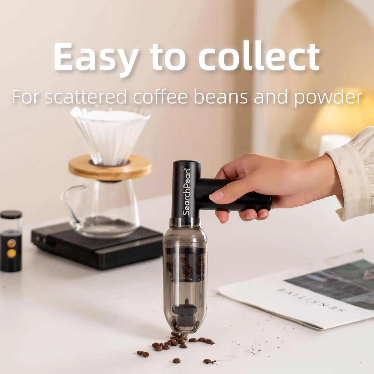 Alt view image 4 of 5 - SearchPean Mini 4 in 1 Compressed Air Duster & Vacuum, 150000RPM with Strong Suction Rechargeable Cordless for Home Coffee Bar Grinder Keyboard Computer Car Aeolus