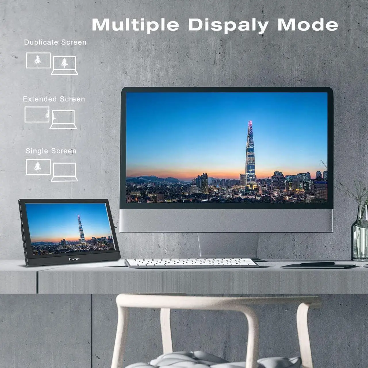 Alt view image 4 of 5 - Prechen Portable Monitor,11.6 Inch 1366 * 768 with HDMI USBC Small Monitor Compatibel for PS3 PS4 Raspberry Pi 3 2 1 Mini Monitor with Dual Built-in Speaker&Kickstand